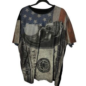 H by Hudson Outerwear men’s street wear t-shirt American flag money BLING SZ 3X